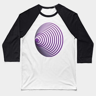 Geometric purple concentric circles 3D doodle art Baseball T-Shirt